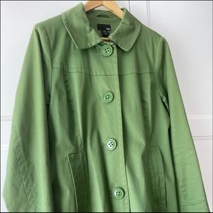 H&M Green Trench Coat